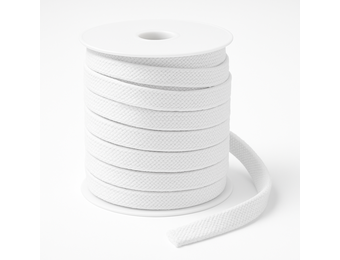 Platte Katoenen Koord Wit 12mm