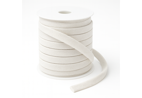 Platte Katoenen Koord Ecru 12mm