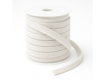Platte Katoenen Koord Ecru 12mm