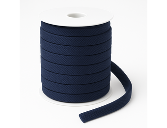 Platte Katoenen Koord Marine 12mm