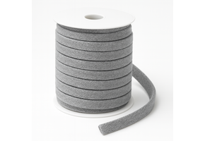 Platte Katoenen Koord Gemeleerd Licht Grijs 12mm