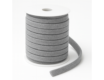 Platte Katoenen Koord Gemeleerd Licht Grijs 12mm