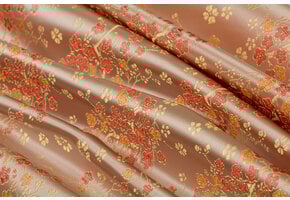 Brokaat Jacquard Stof Daisy Bloemen - Champagne Goud