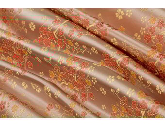 Brokaat Jacquard Stof Daisy Bloemen - Champagne Goud