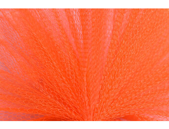 Tule Stof Hibiscus Oranje