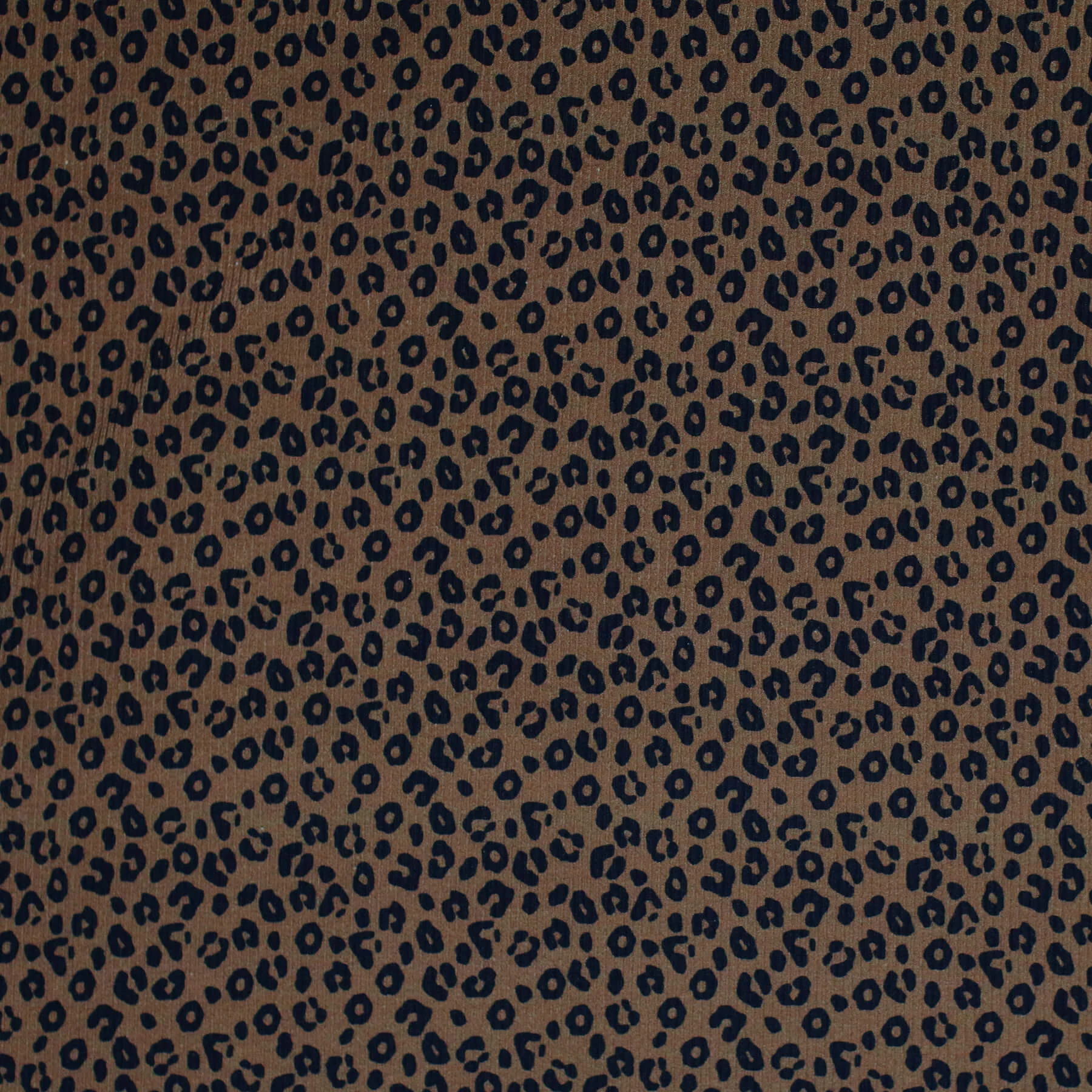 Rib Jersey Stof Luipaardprint Bruin – Stoer, Zacht & Ademend