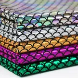 Hologram Lycra Stof – Zeemeermin Schubben Zilver
