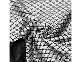 Hologram Lycra Stof (Zeemeermin Schubben) Zilver