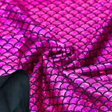Hologram Lycra Stof – Zeemeermin Schubben Fuchsia