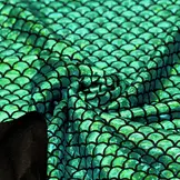 Hologram Lycra Stof – Zeemeermin Schubben Groen