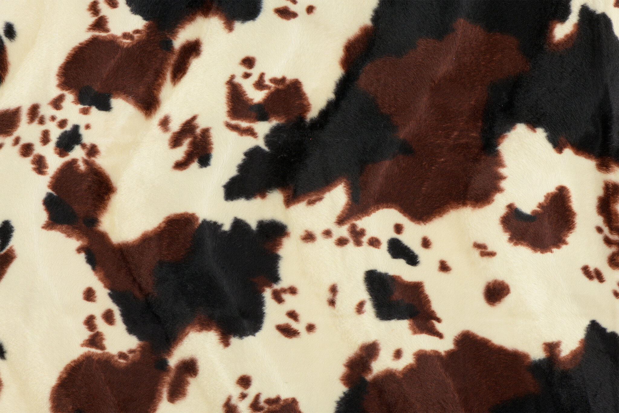 Velboa Stof Koeienprint Crème/Bruin – Soepel & Sterk