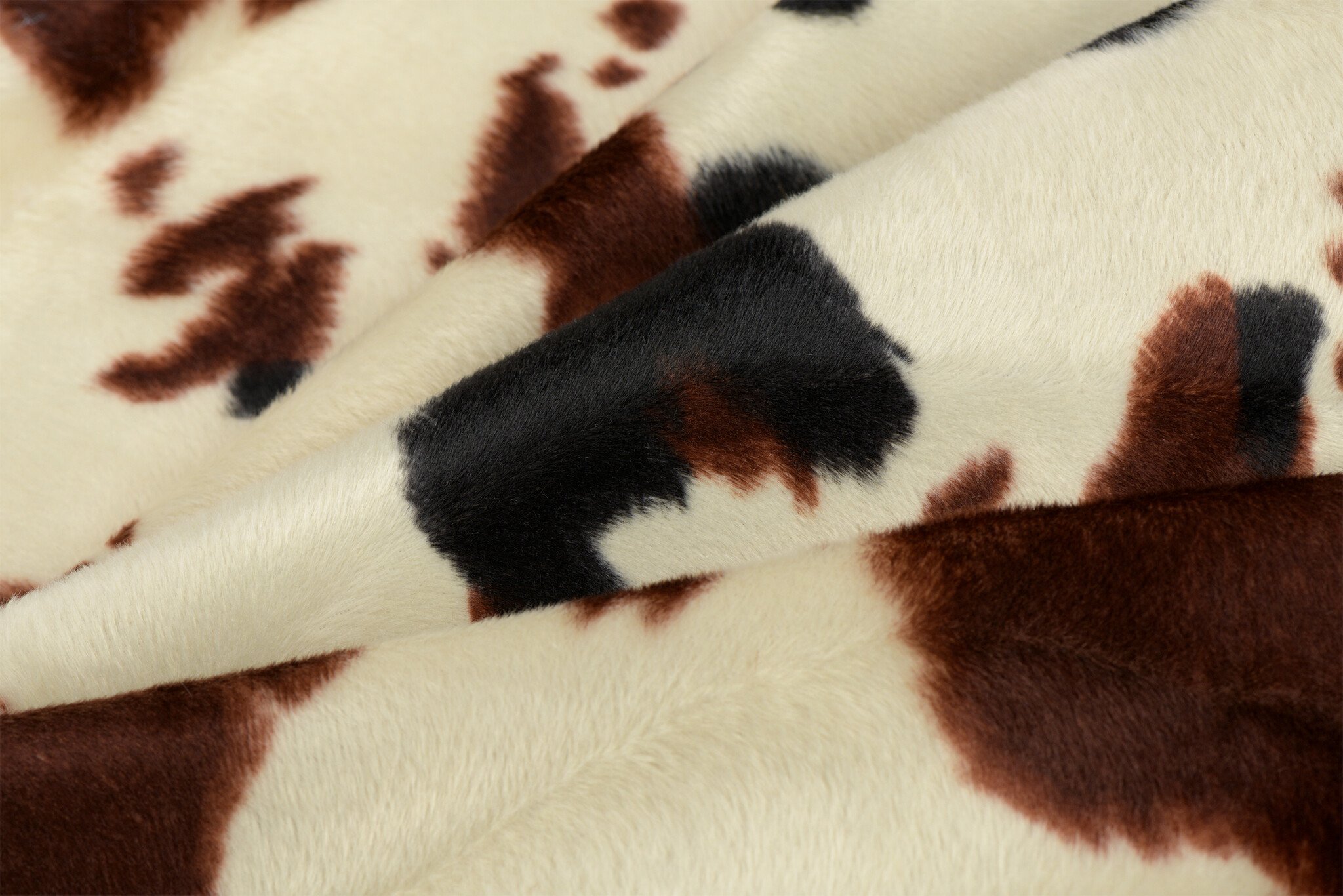 Velboa Stof Koeienprint Crème/Bruin – Soepel & Sterk