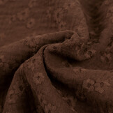 Hydrofiel Stof Embroidery Esmée Chocoladebruin – Zacht & Ademend