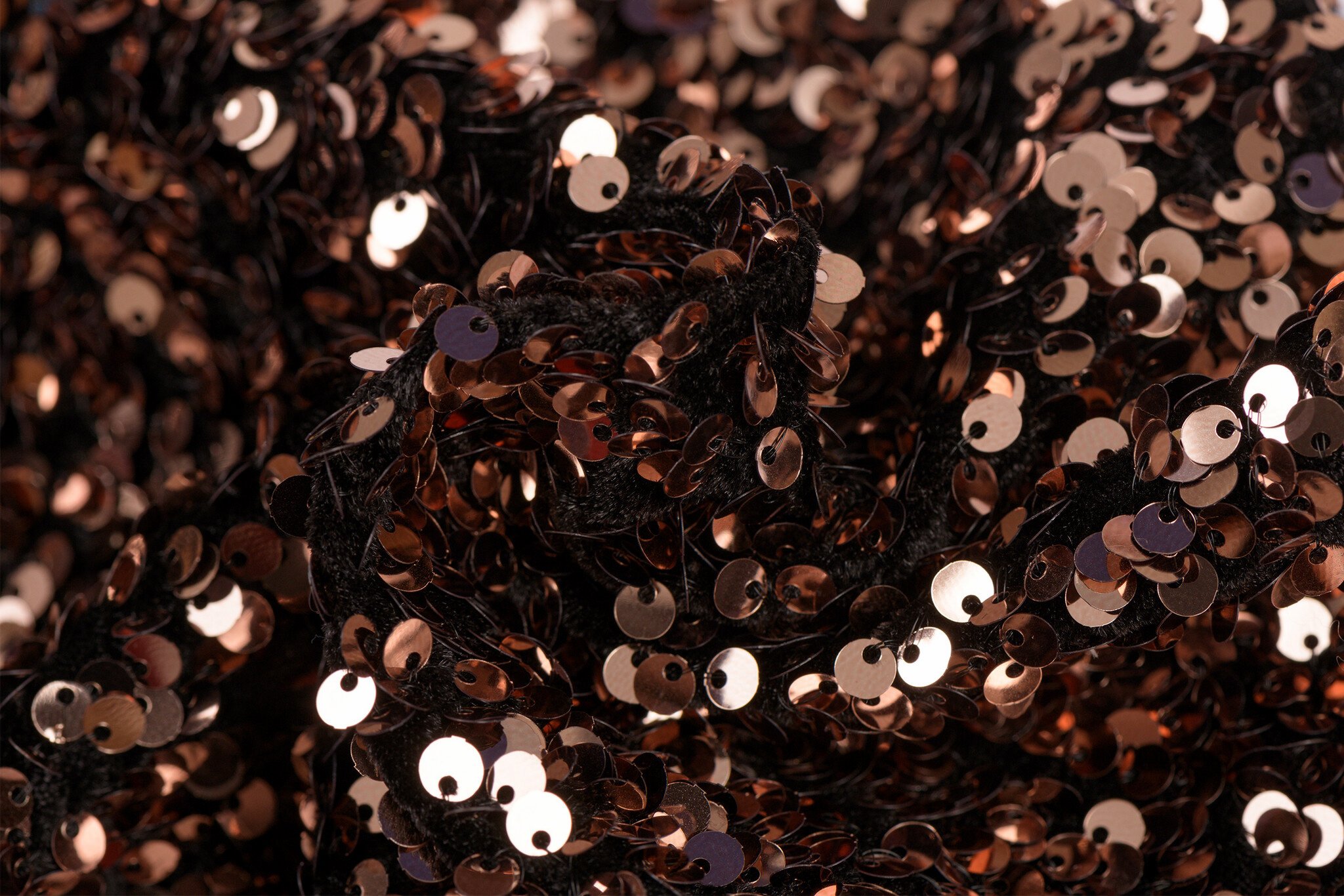 Pailletten stof brons