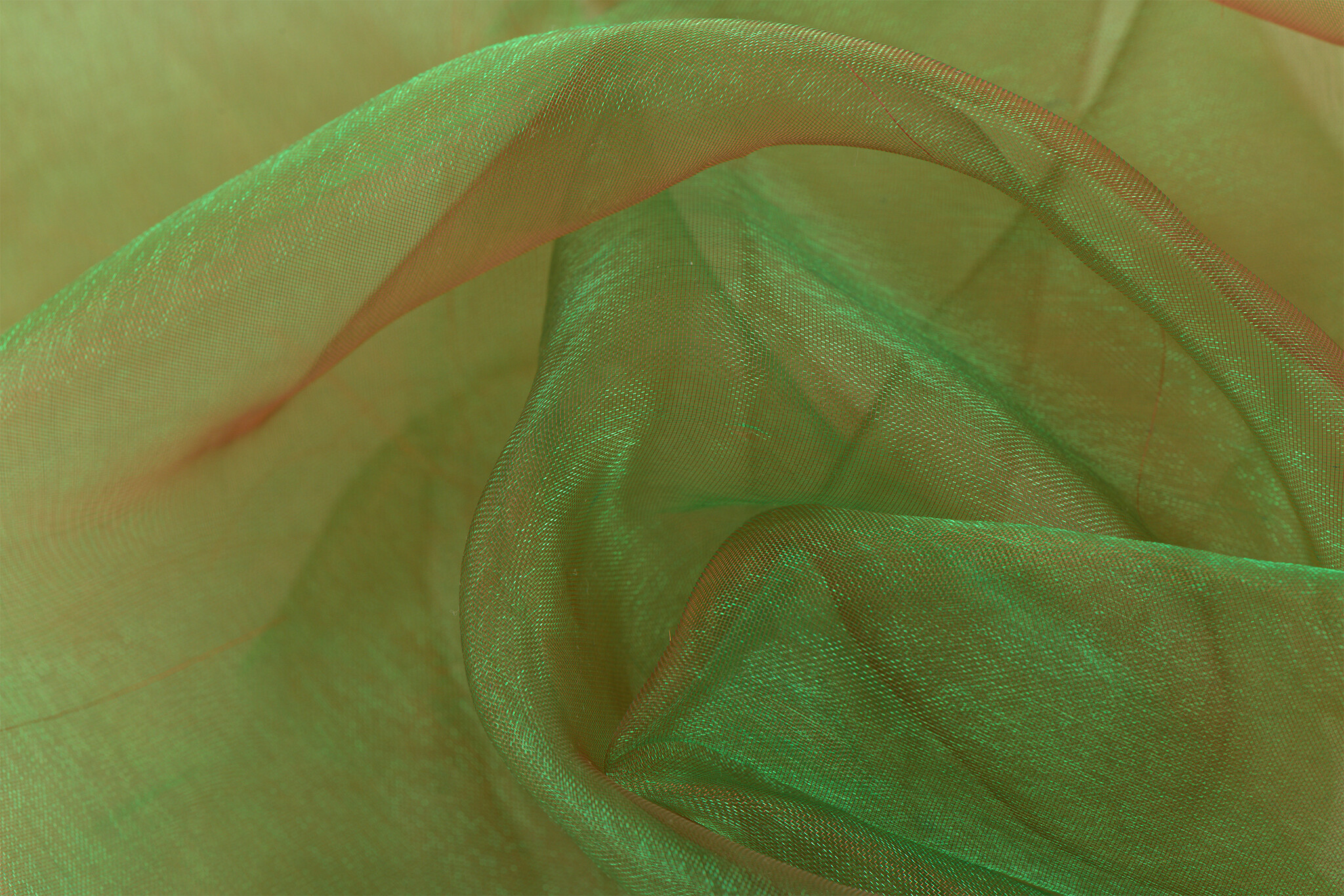 Organza Two-Tone Groen-Rood – Glanzend & Veelzijdig