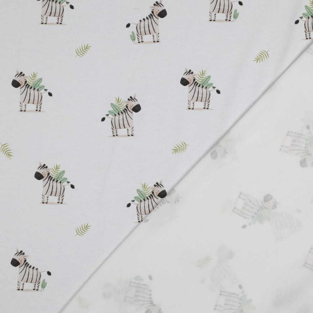 Organic Jersey Katoen Zebra’s – Zacht, Rekbaar & Biologisch