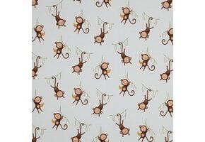 Organic Jersey Katoen Stof Digitale Print – Aapjes