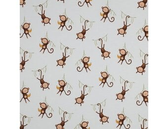 Organic Jersey Katoen Stof Digitale Print – Aapjes