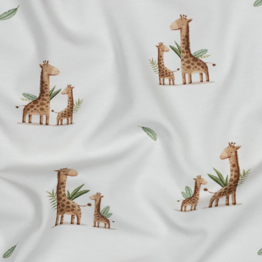 Organic Jersey Katoen Giraffen – Zacht, Rekbaar & Biologisch