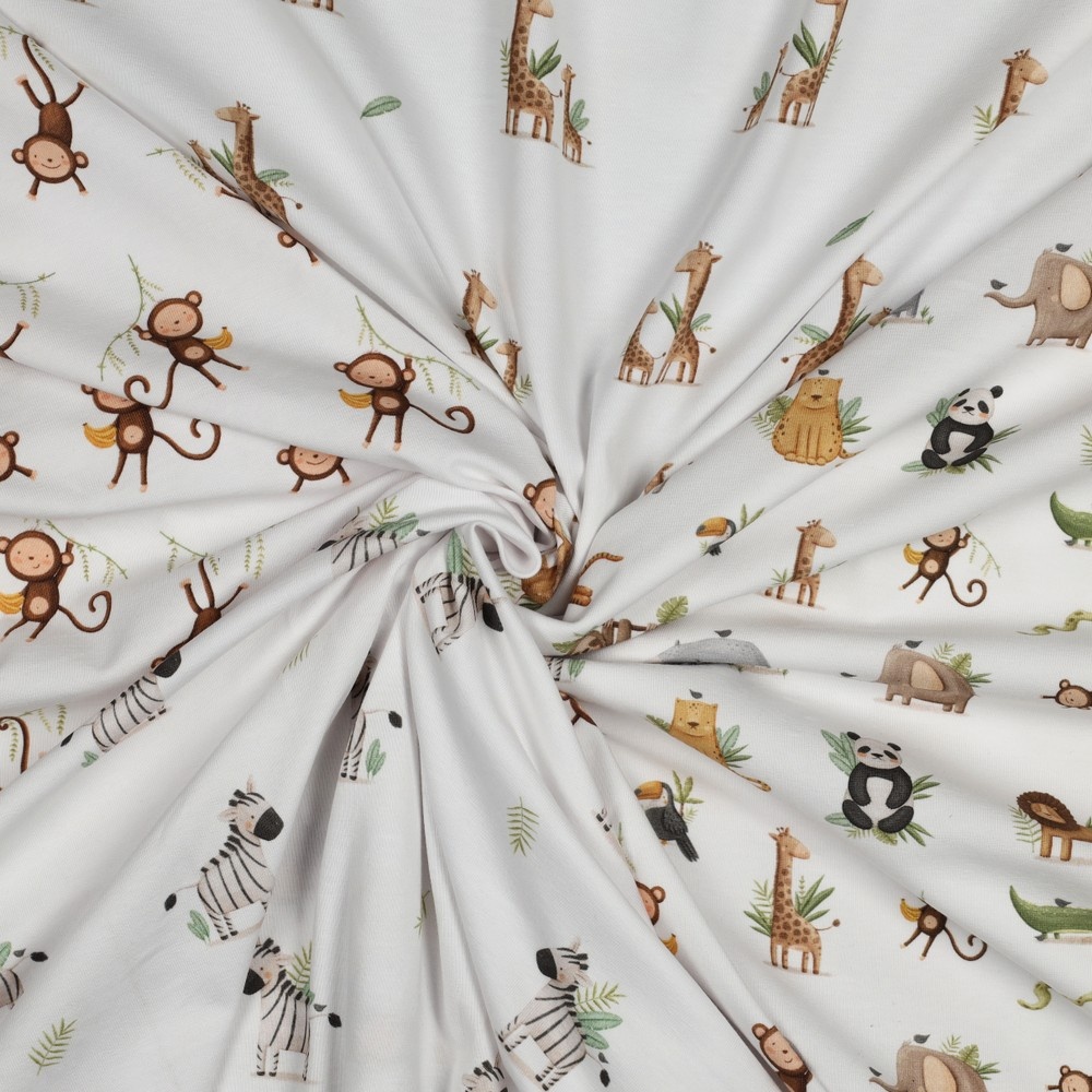 Organic Jersey Katoen Giraffen – Zacht, Rekbaar & Biologisch