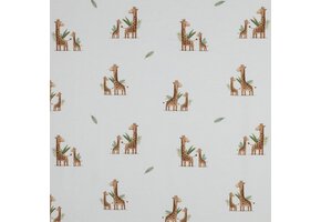 Organic Jersey Katoen Stof Digitale Print – Giraffen