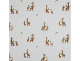 Organic Jersey Katoen Stof Digitale Print – Giraffen