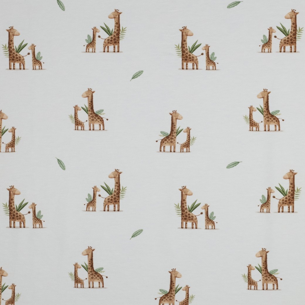 Organic Jersey Katoen Giraffen – Zacht, Rekbaar & Biologisch