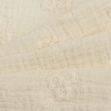 Hydrofiel Stof Embroidery Bloemen Naturel – Zacht & Ademend