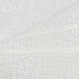 Hydrofiel Stof Embroidery Bloemen Wit – Zacht & Ademend