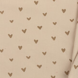 Rib Jersey Stof Hartjes Licht Beige – Comfortabel & Oeko-Tex