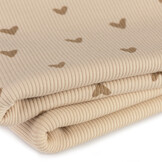 Rib Jersey Stof Hartjes Licht Beige – Comfortabel & Oeko-Tex
