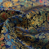 Brokaat Jacquard Stof Barok Bloemen Donkerblauw – Chic & Elegant