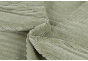 Brede Ribfluweel Jersey Stof Dusty Groen