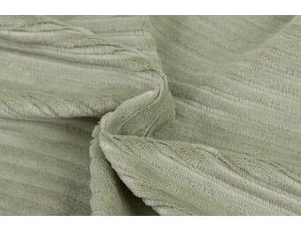 Brede Ribfluweel Jersey Stof Dusty Groen