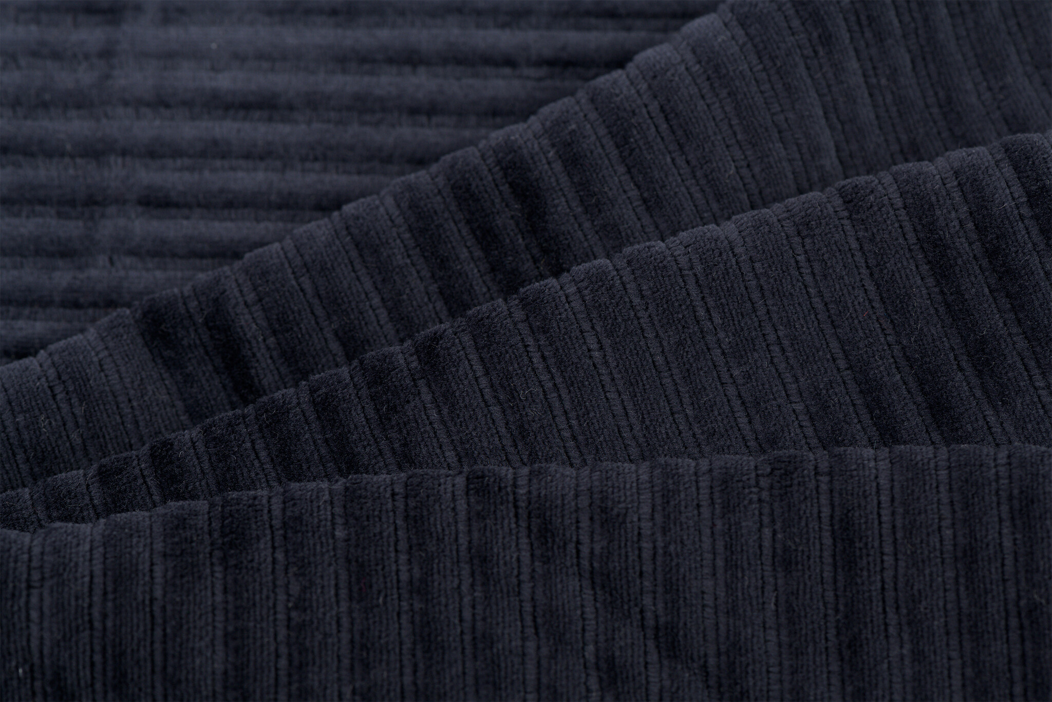 Brede Ribfluweel Jersey Stof Marine– Zacht & Stijlvol