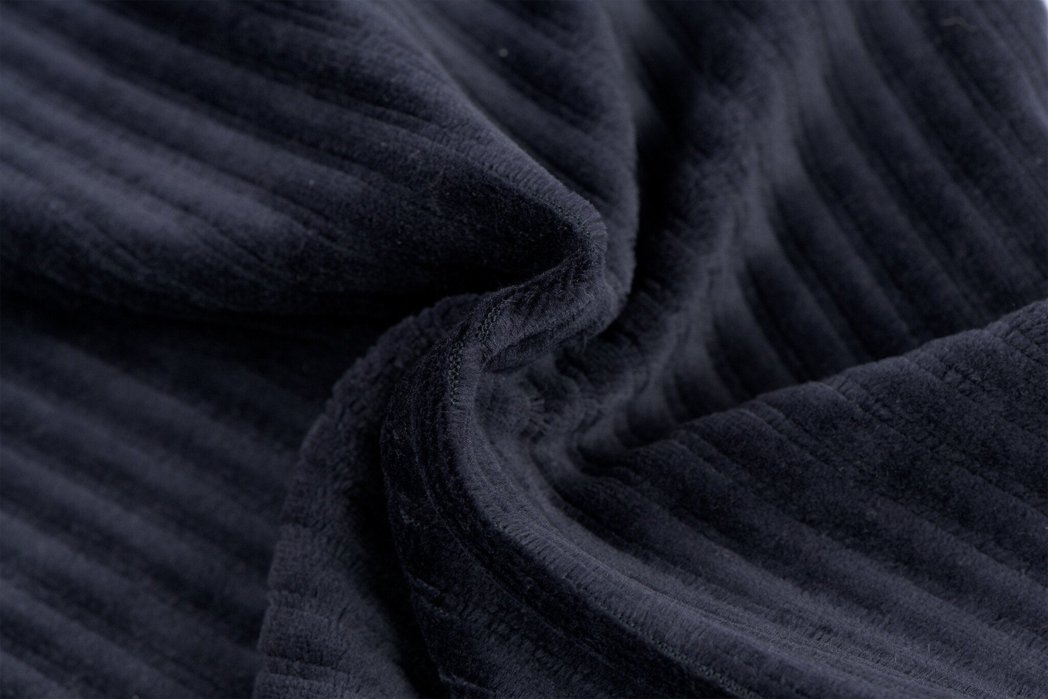 Brede Ribfluweel Jersey Stof Marine– Zacht & Stijlvol