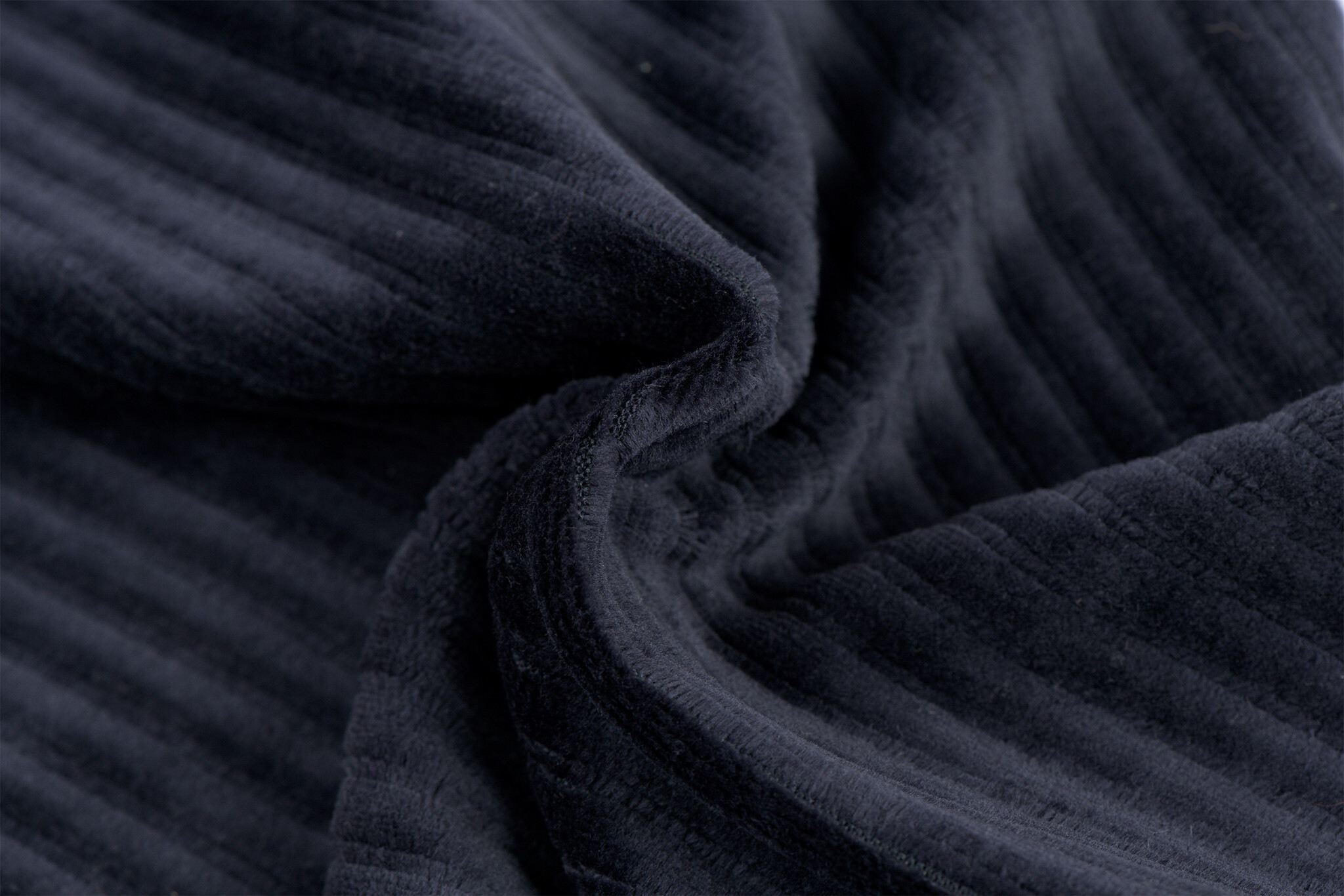 Brede Ribfluweel Jersey Stof Marine– Zacht & Stijlvol