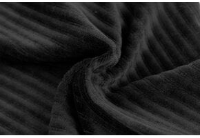 Brede Ribfluweel Jersey Stof Zwart