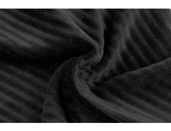 Brede Ribfluweel Jersey Stof Zwart