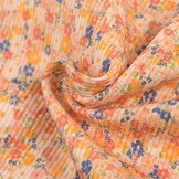 Rib Jersey Stof Tijdloze Bloem Donker Blauw – Kleurrijk & Zacht