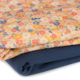 Jersey Katoen Tijdloze Bloem Donker Blauw – Zacht & Rekbaar