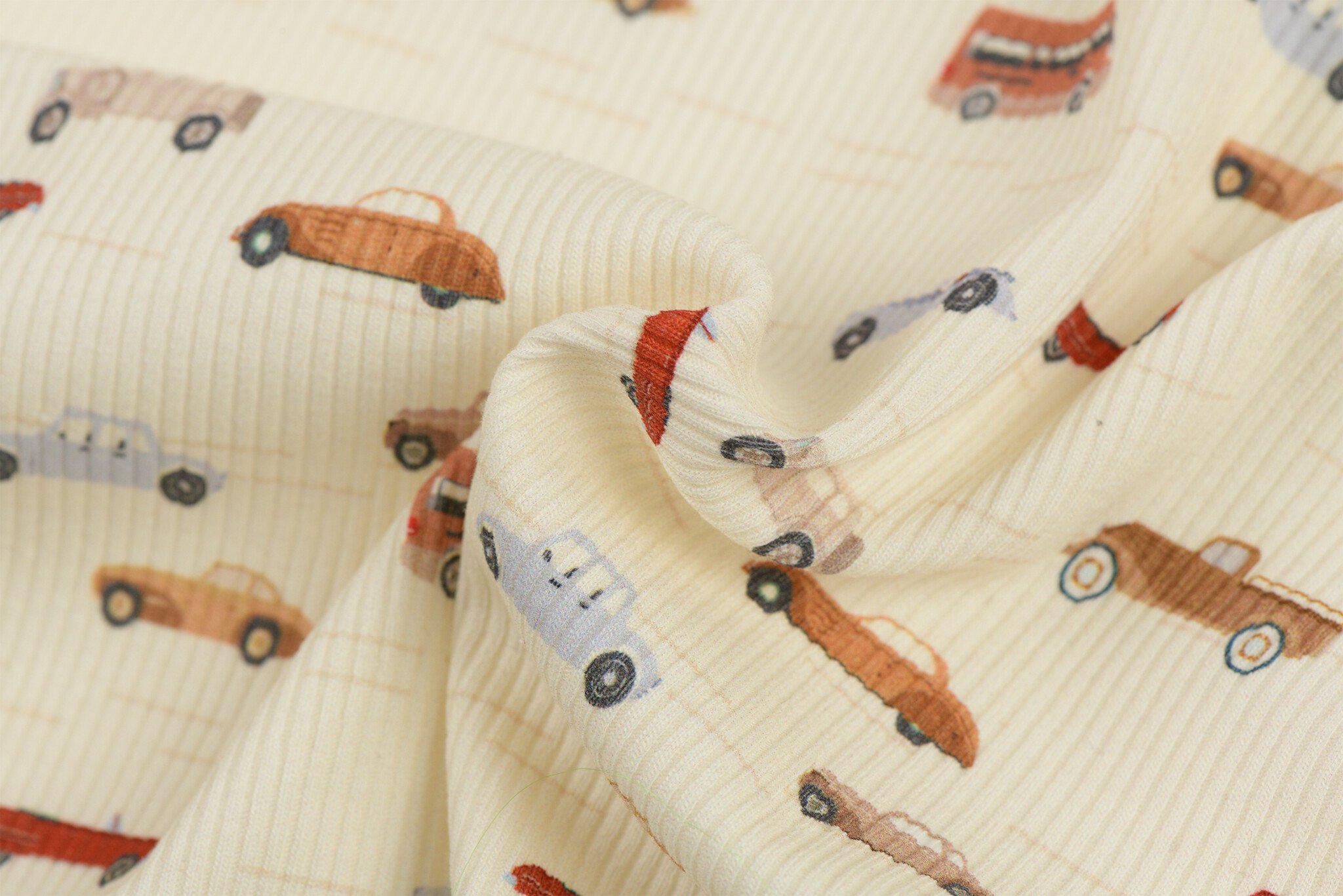 Rib Jersey Stof Kleine Auto’s – Stoer & Speels
