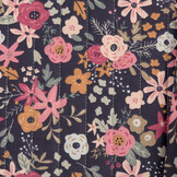 Doorgestikte Katoen Stepped Bloemenprint Insano Blauw – Zacht & Stijlvol