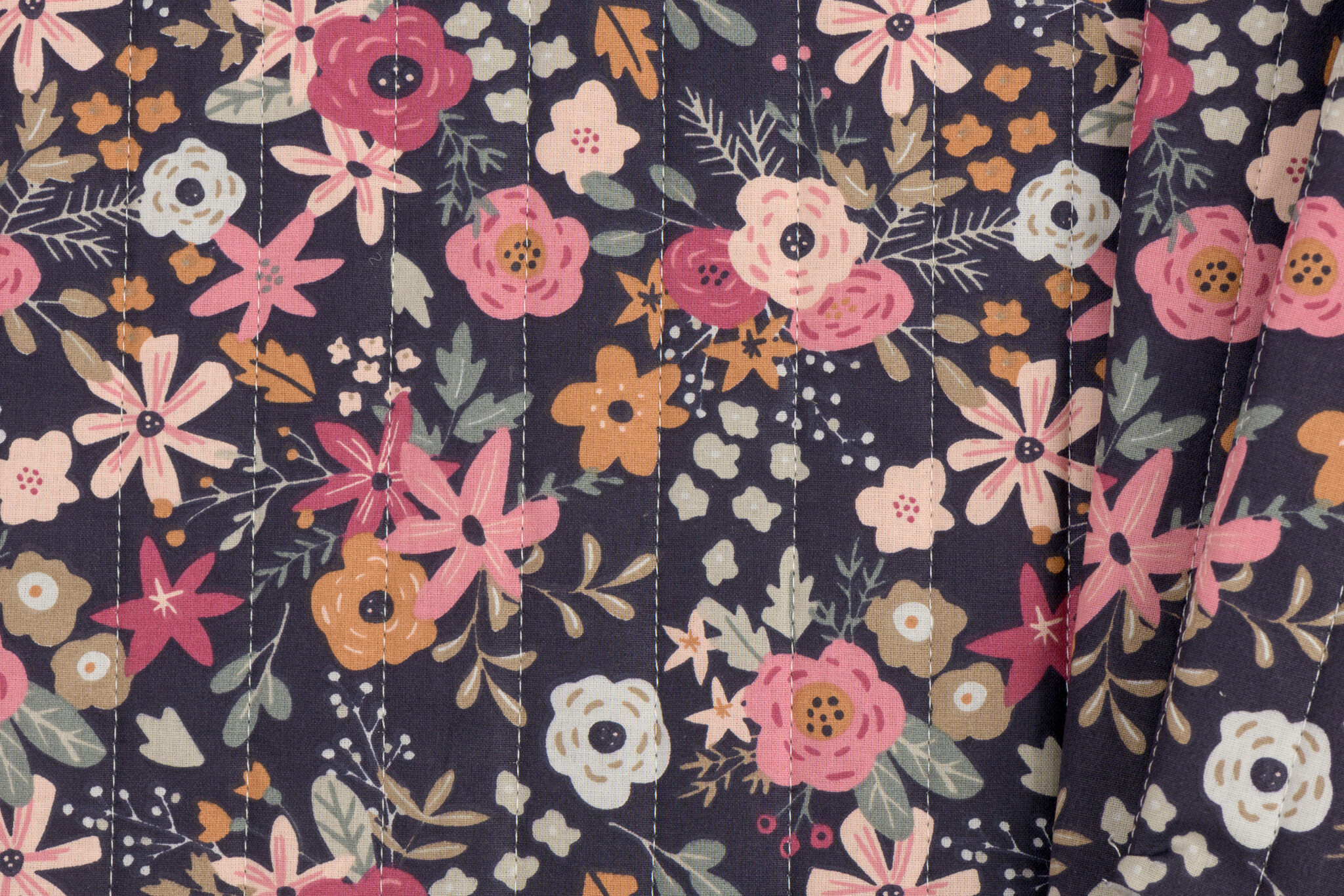 Doorgestikte Katoen Stepped Bloemenprint Insano Blauw – Zacht & Stijlvol