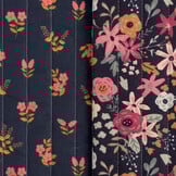 Doorgestikte Katoen Stepped Bloemenprint Insano Blauw – Zacht & Stijlvol