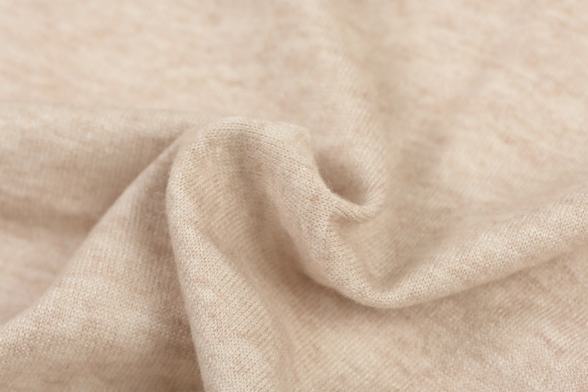 Cashmere Touch Jersey Stof Licht Beige Melange – Zacht & Stretchy