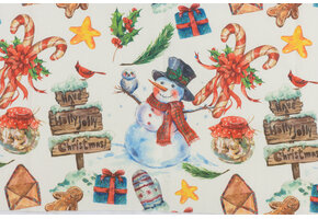 Deco Stof Kerst – Holly Jolly Snowman