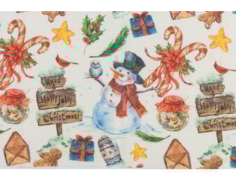 Deco Stof Kerst – Holly Jolly Snowman