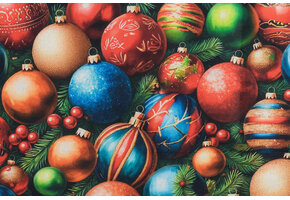 Deco Stof Kerst – Kleurrijke Kerstballen