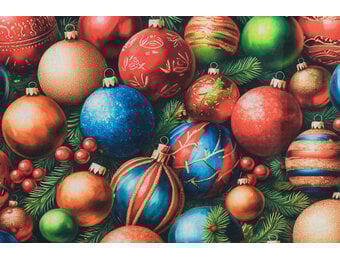 Deco Stof Kerst – Kleurrijke Kerstballen